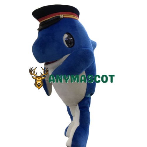 Blue Police Dolphin Mascot Costume