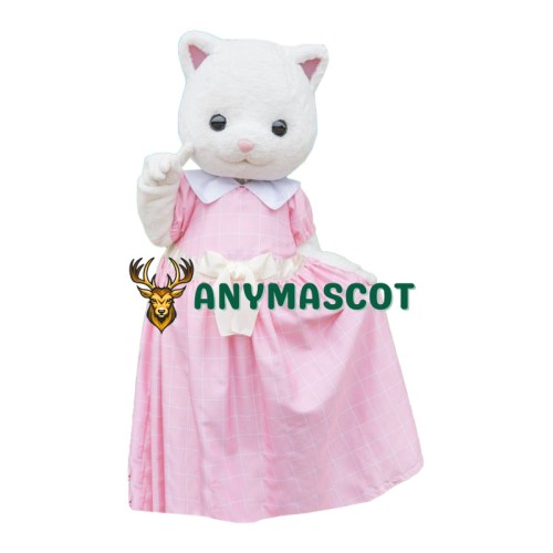 Lovely lightweight Cat Mascot Costume With Pink Dress