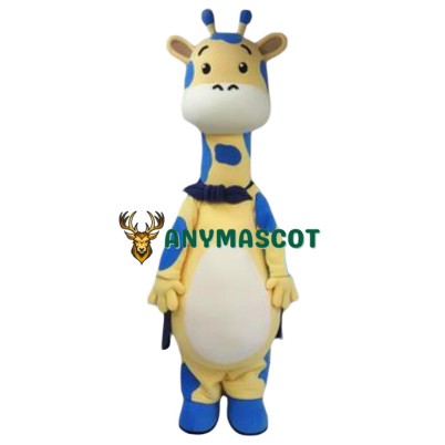 Yellow & Blue Giraffe Mascot Costume