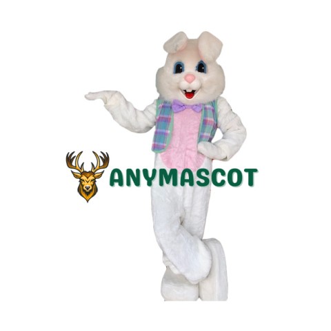 Friendly White Rabbit Bunny Mascot Costume