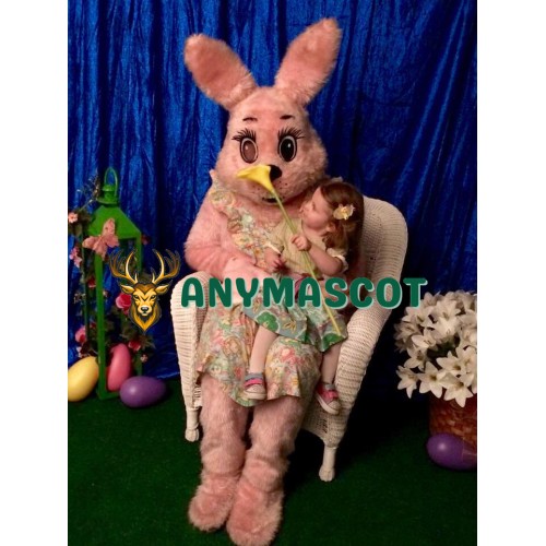 Pink Easter Rabbit Bunny Mascot Costume