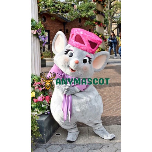 Friendly Female Mouse Mascot Costume