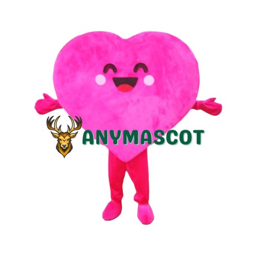 Happy Lightweight Pink Heart Mascot Costume