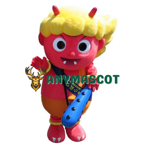 Lovely Yellow Hair Devil Mascot Costume