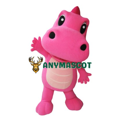 Supber Pink Dinosaur Mascot Costume