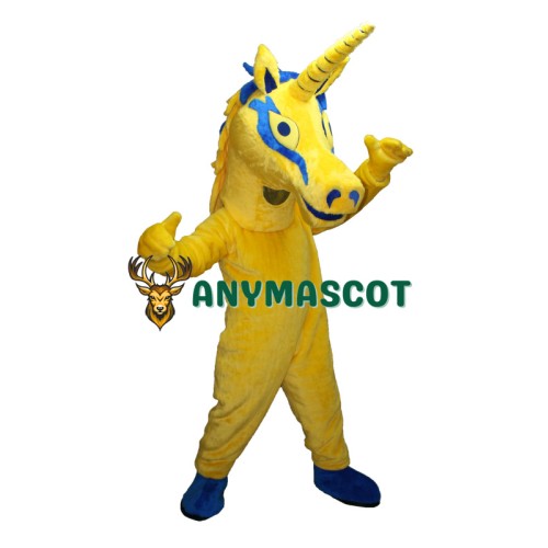 Yellow Lightweight Unicorn Mascot Costume