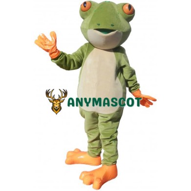 Friendly Realistic Green Frog Mascot Costume