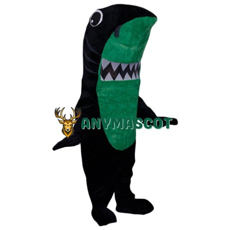 Black & Green Shark Mascot Costume