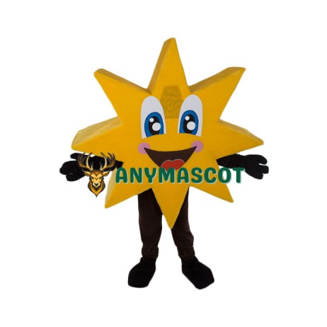 Happy Lightweight Yellow Star Mascot Costume
