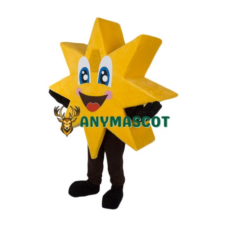 Happy Lightweight Yellow Star Mascot Costume