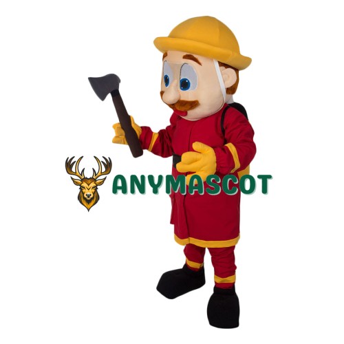 Friendly Lightweight Firemen Mascot Costume