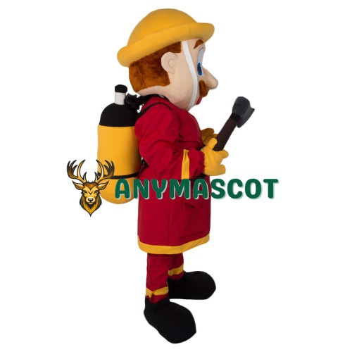 Friendly Lightweight Firemen Mascot Costume