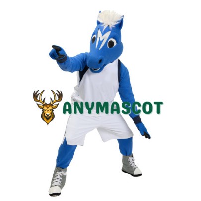 Sport Lightweight Blue Horse Mascot Costume
