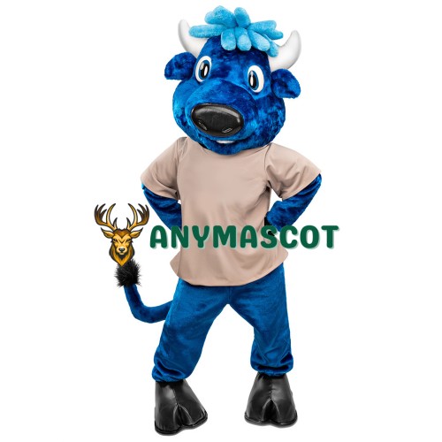 Sport Lightweight Blue Bull Mascot Costume