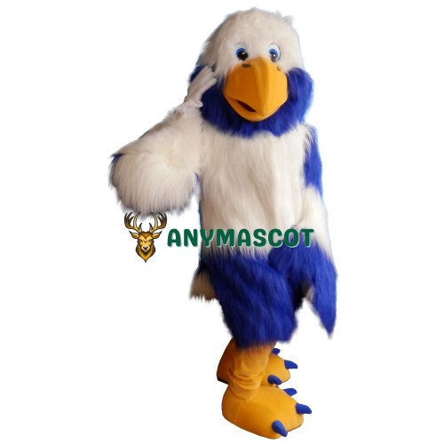 Friendly White & Blue Eagle Mascot Costume