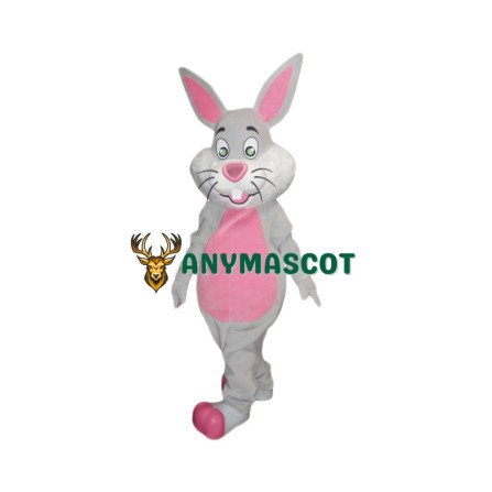 Happy Realistic Rabbit Mascot Costume