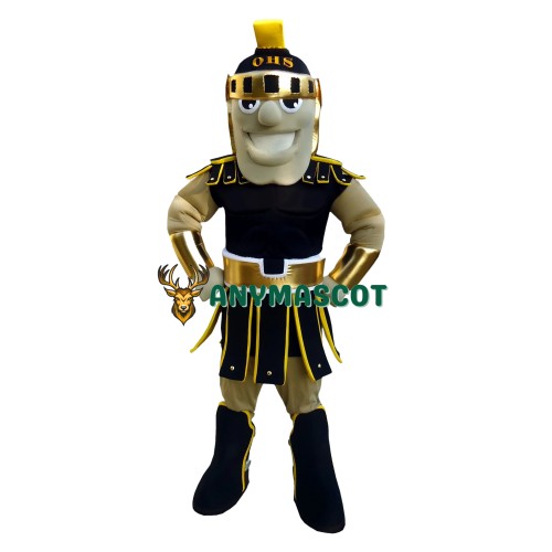 Friendly Lightweight Black Spartan Mascot Costume