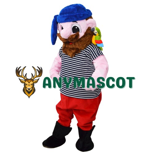 Friendly Realistic Pirate Mascot Costume
