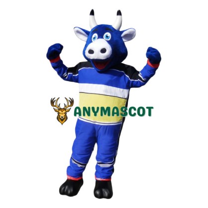 Sport Blue Bull Mascot Costume