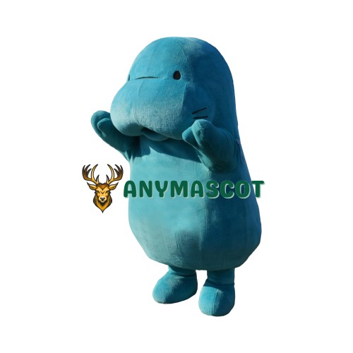Blue Manatee Mascot Costume