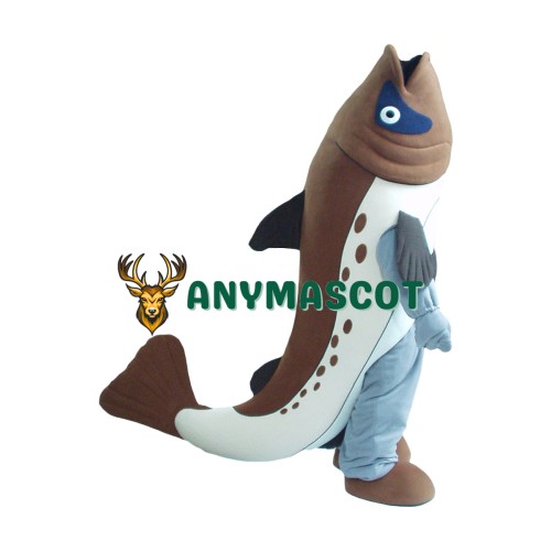 Superb Brown White Fish Mascot Costume