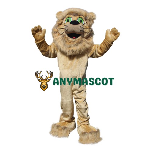 Friendly Realistic Lion Mascot Costume