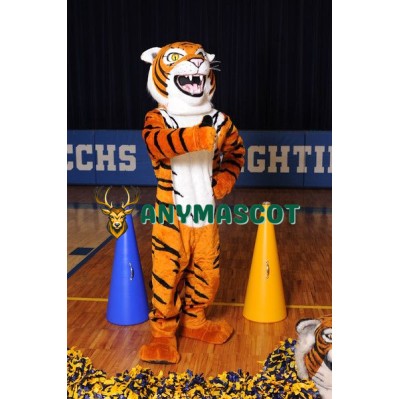 Superb Friendly Realistic Tiger Mascot Costume