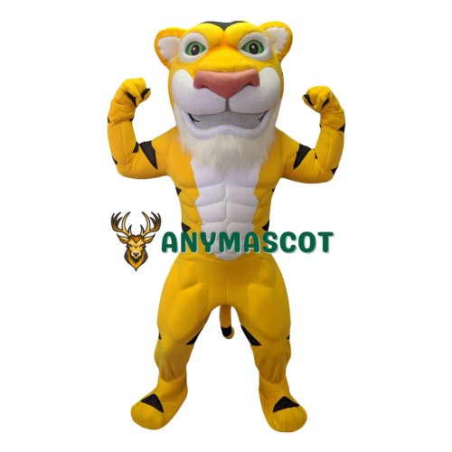Power Muscular Tiger Mascot Costume