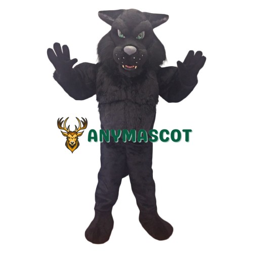 Fierce Black Wildcat Mascot Costume