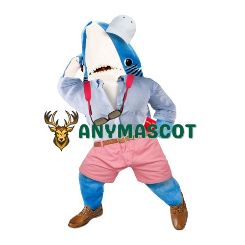 Realistic Blue Shark Mascot Costume