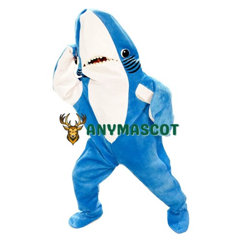 Superb Realistic Blue Shark Mascot Costume