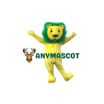 Yellow & Green Lion Mascot Costume