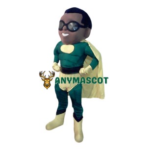 Muscular African American Hero Mascot Costume