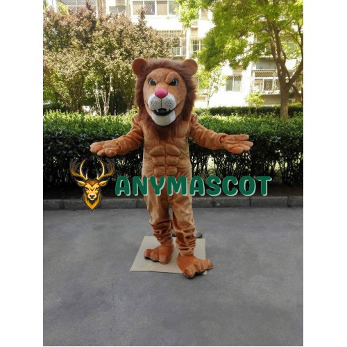 Affordable Power Muscular Lion Mascot Costume