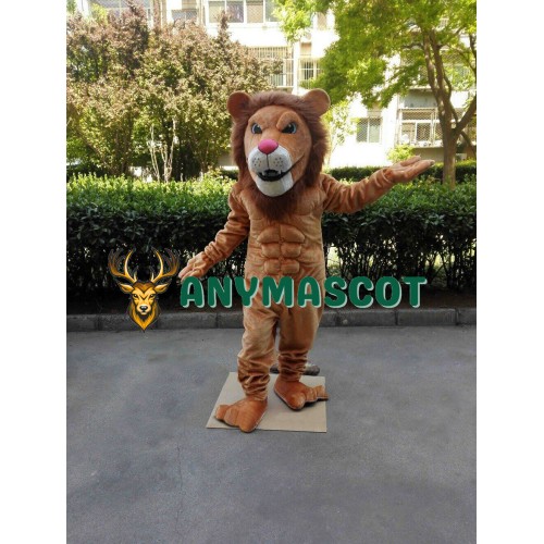 Affordable Power Muscular Lion Mascot Costume