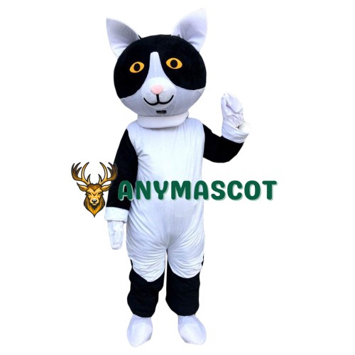 Affordable Black White Cat Mascot Costume