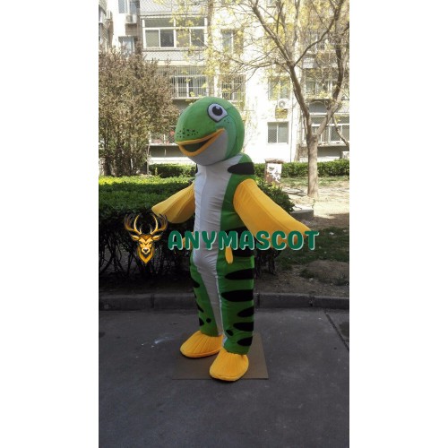 Green Salmon Fish Mascot Costume