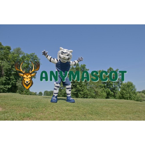 Power Sport White Tiger Mascot Costume