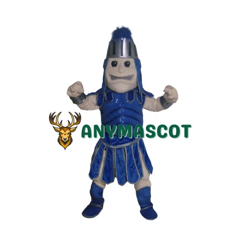 Friendly Blue Spartan Trojan Knight Mascot Costume
