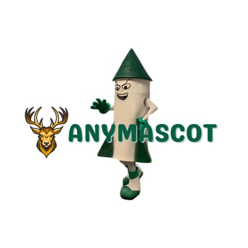 White & Green Rocket Mascot Costume