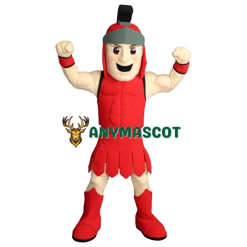 Red Spartan Warrior Mascot Costume