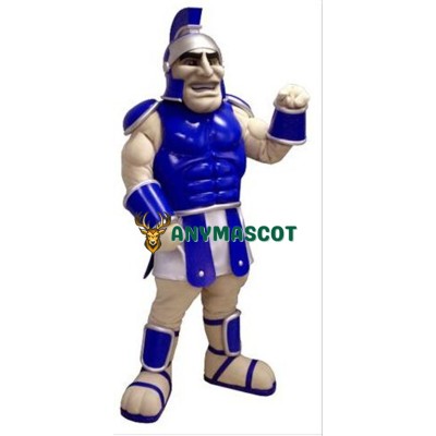 Blue Spartan Warrior Mascot Costume