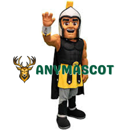 Friendly Black Spartan Warrior Mascot Costume