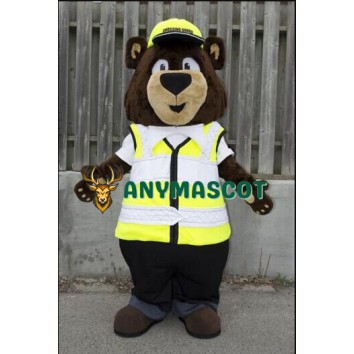 Traffic Police Bear Mascot Costume