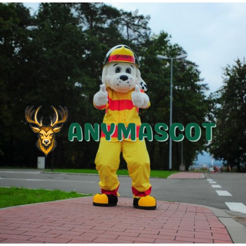 Superb Fire Dog Mascot Costume
