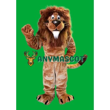 Friendly Muscular Lion Mascot Costume