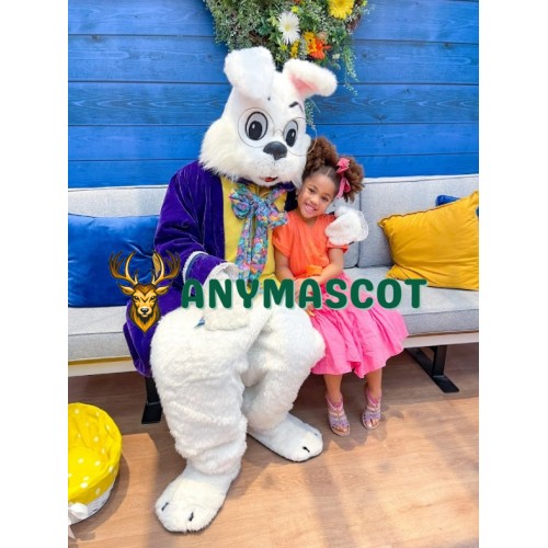 Purple Suit Lightweight Easter Bunny Mascot Costume