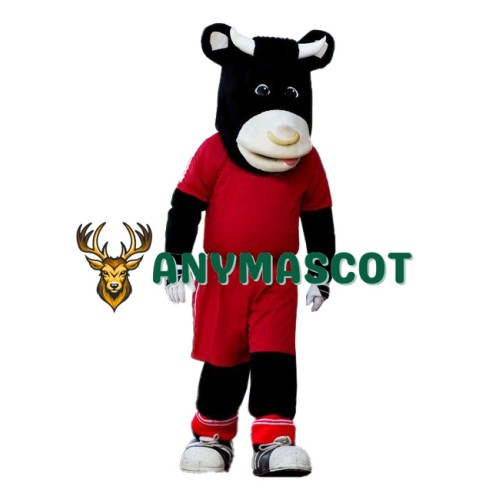 Cute Black Bull Mascot Costume