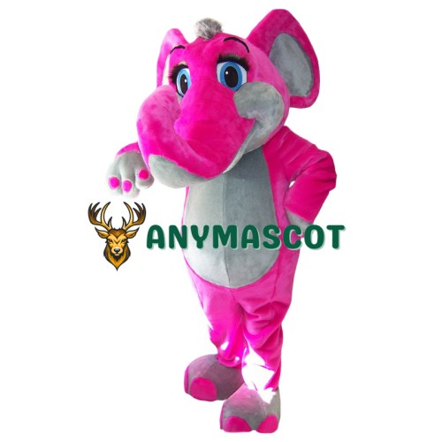Realistic Pink Elephant Mascot Costume