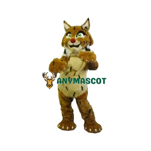 Friendly Realistic Wildcat Mascot Costume